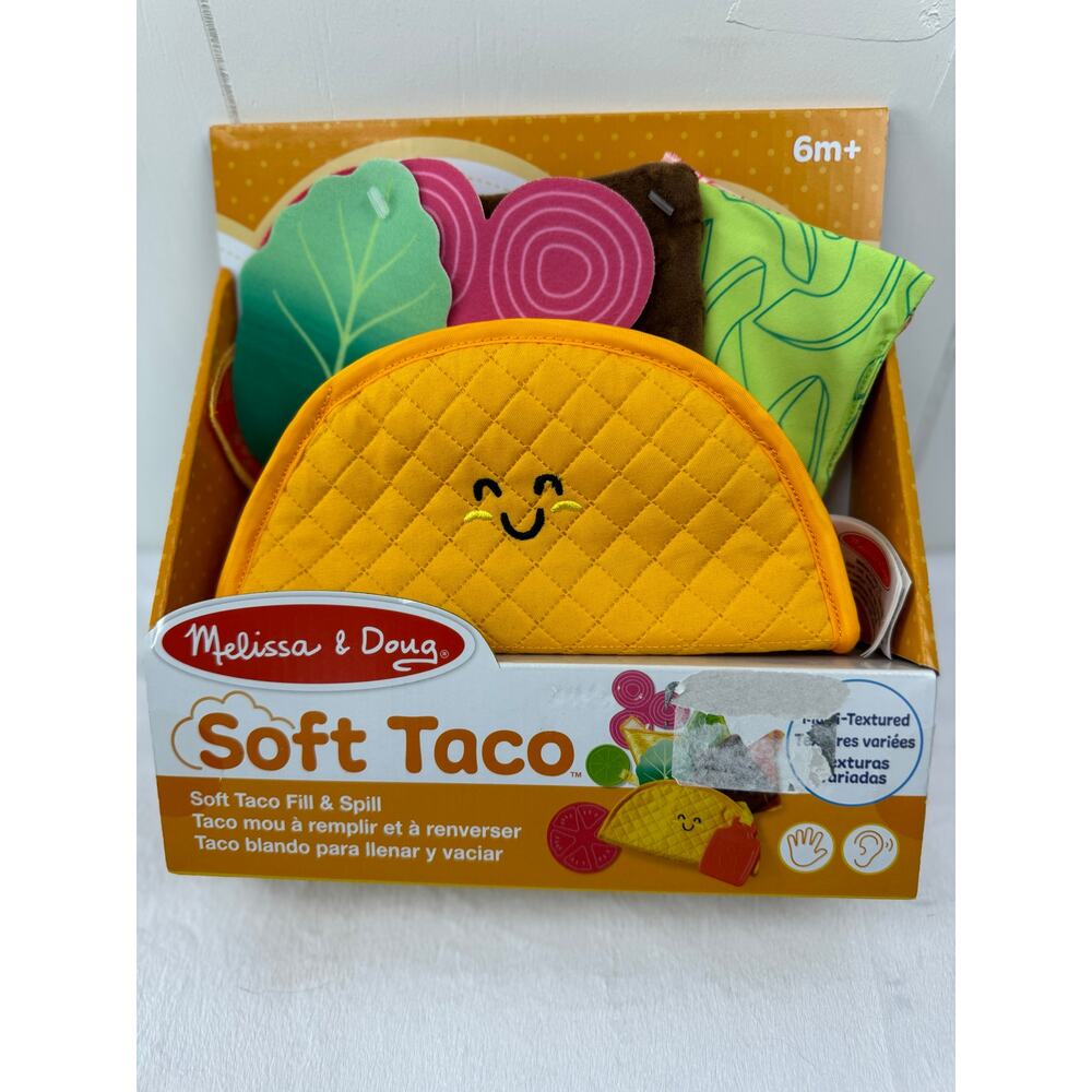 Melissa & Doug Baby Soft Toy, Taco Fill and Spill Sensory Toy, NIB